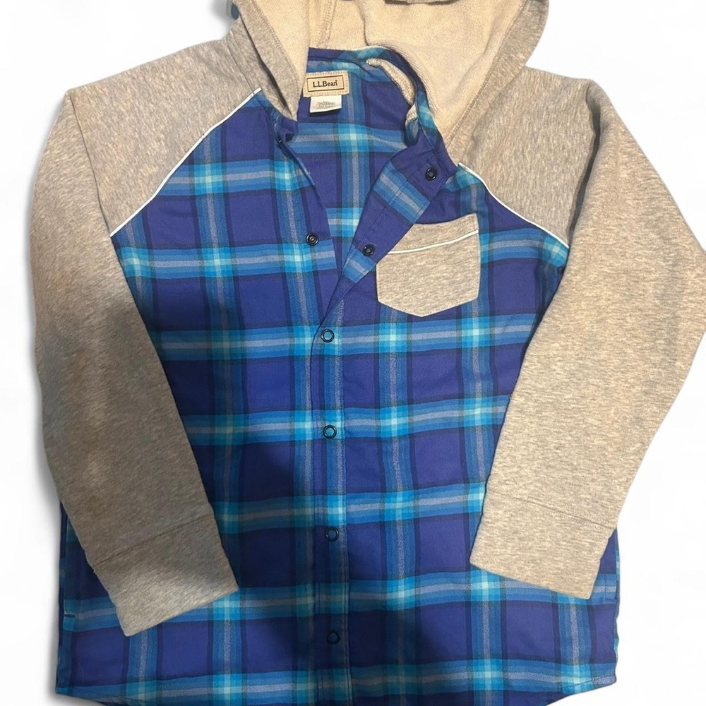 L.L. Bean Blue and Gray Button Down Shirt